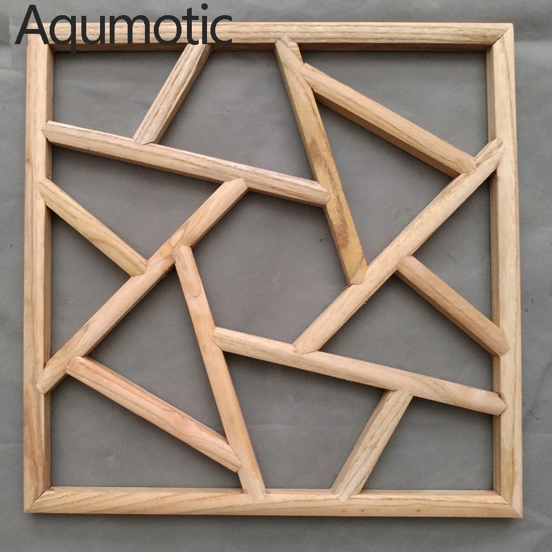 Ручной деревянный гриль Aqumotic 1 шт. 40 см, перегородка для гостиной, разделители, Настенный декор, подвесной фон в японском стиле - изображение