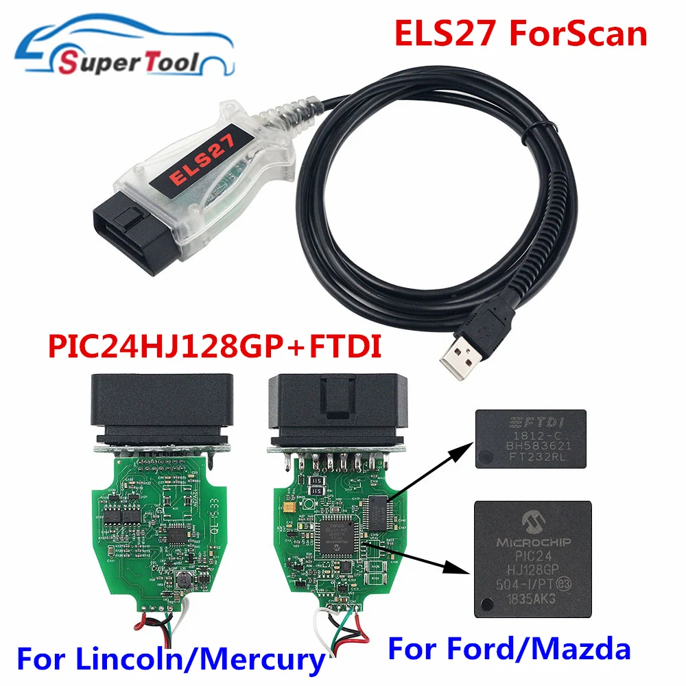 ELS27 Forscan OBD2 сканер ELS 27 для сканирования диагностический кабель USB Ford/Mada/Lincoln/Mercury