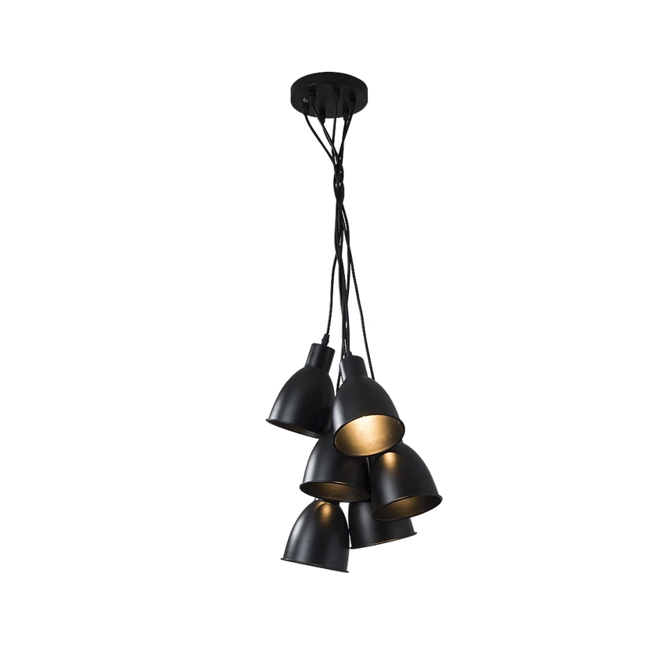 OYGROUP промышленная люстра E14 подвесной светильник Потолочный подвесной светильник 6 светильник s, без лампы, черный - Цвет корпуса: Черный