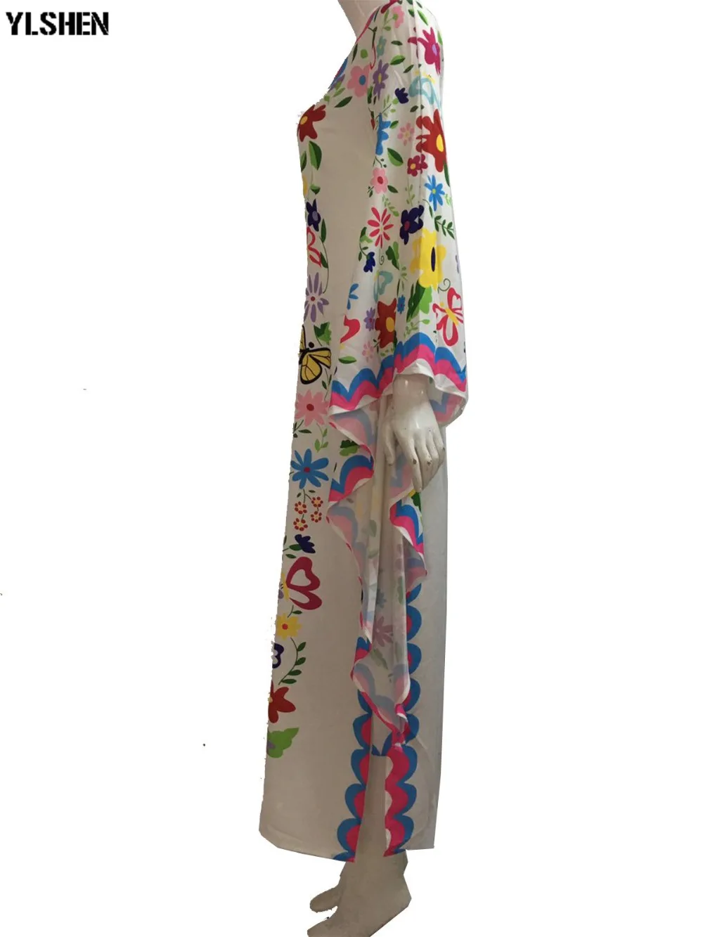 White African Dresses for Women 2019 Fashion Robe Boubou Africain Long Dress Butterfly Print Basin Riche Dashiki African Clothes 08