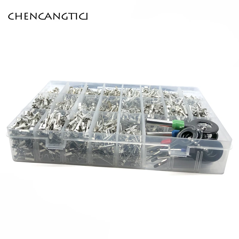 1/1.5/1.8/2.2/2.8/3.5mm Male Female Auto Crimping Wire Terminal Box With Pin Removal Tool For VW Tyco AMP Boschs FCI Deutsch terminal connector