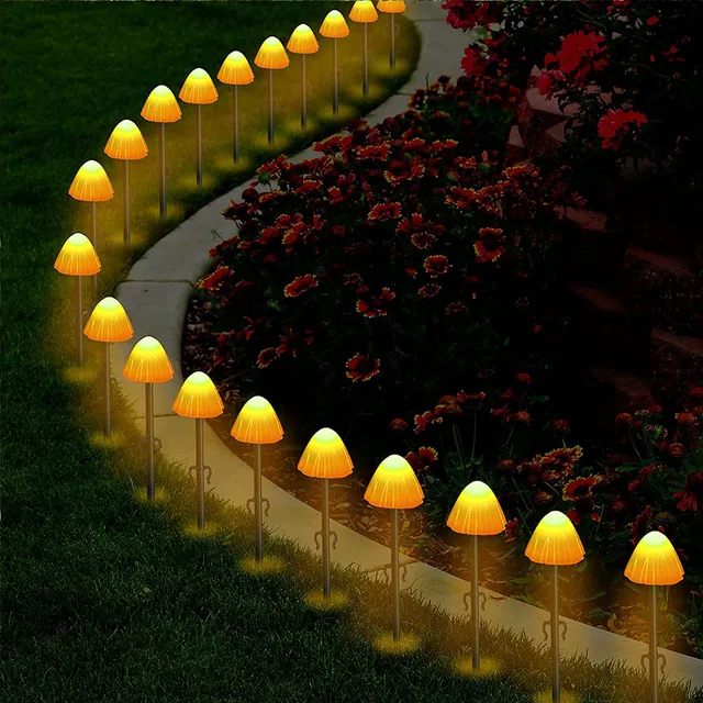 10/20/30 LED Solar Mushroom String Lights Outdoor Waterproof Fairy Light for Yard Garden Patio Wedding Christmas Decoration Warm White