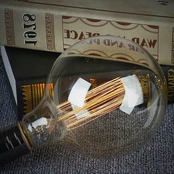 

40W Light Bulb G80 Amber Industrial Filament Vintage Retro style Torch