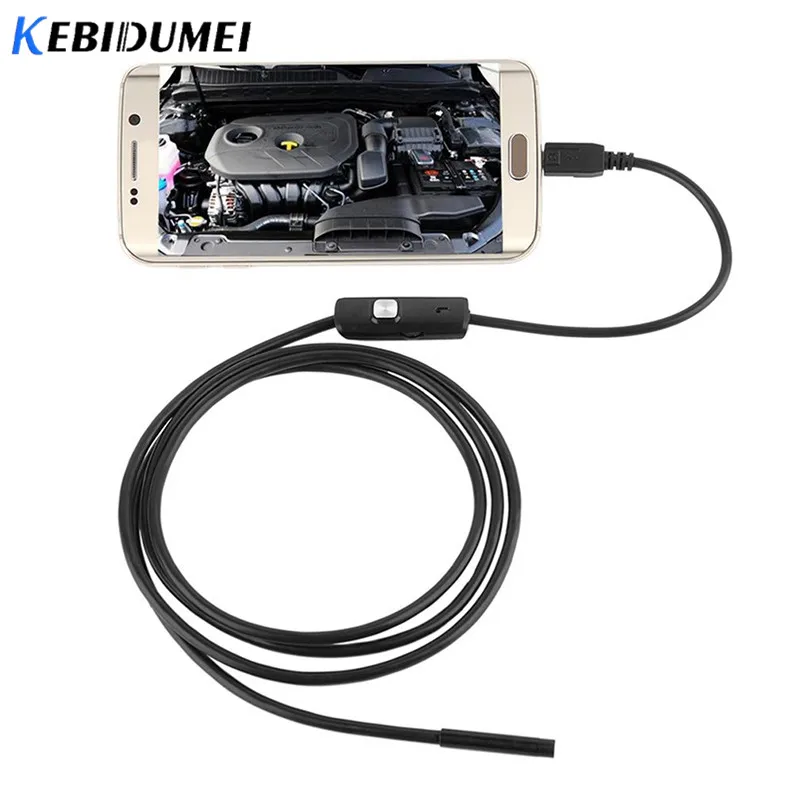 Камера-Эндоскоп Kebidumei Водонепроницаемая мини-USB-камера-бороскоп 7 мм 720P HD