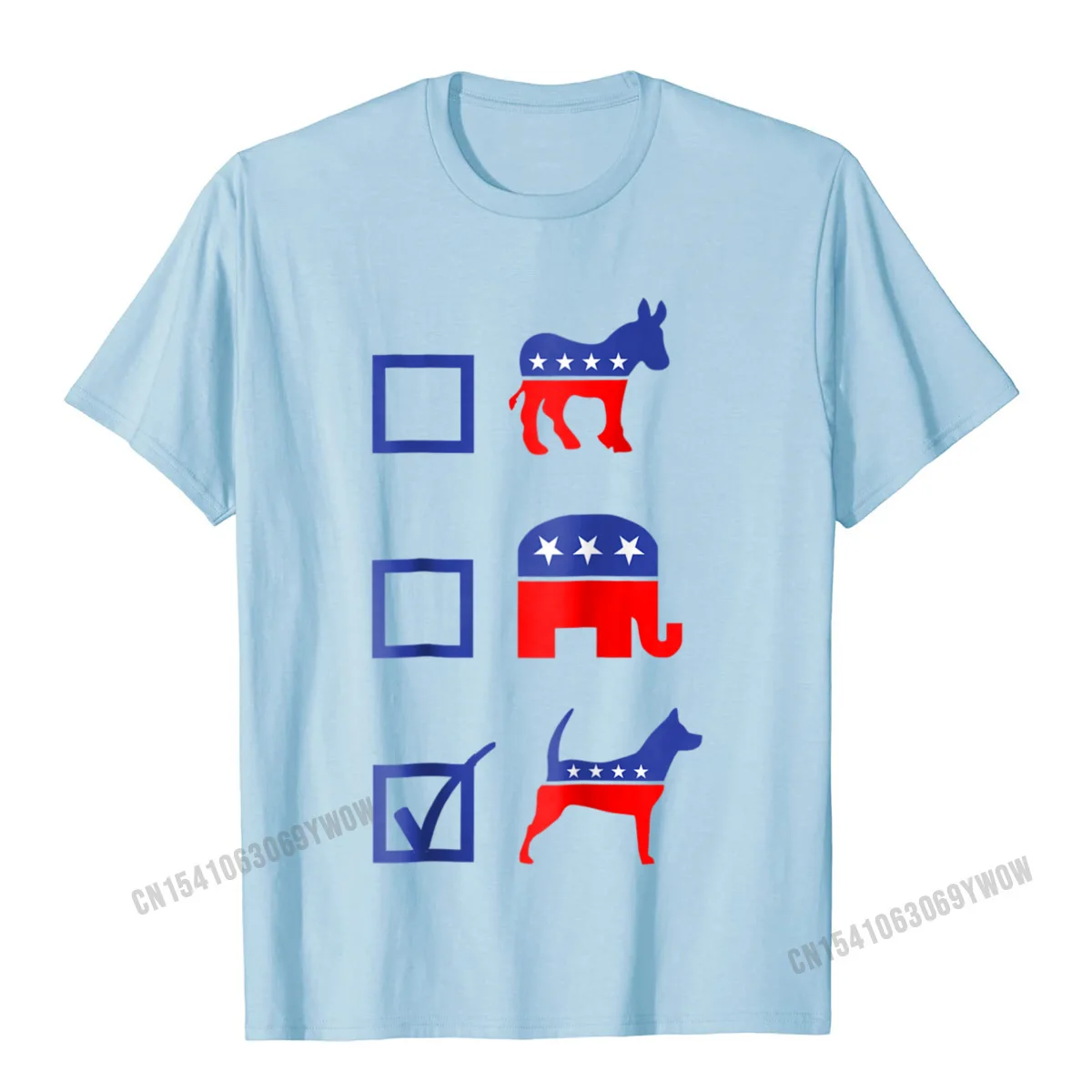 Graphic Democrat Republican vote dog t-shirt__176 Printed T-Shirt Crew Neck Cotton Fabric Mens Tops T Shirt T Shirt Summer Democrat Republican vote dog t-shirt__176 light