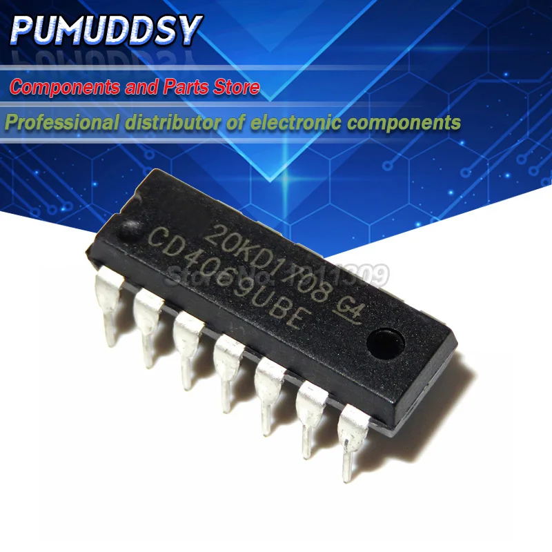 10 шт CD4069UBE DIP CD4069 DIP14 CD4069U новый и | Электронные компоненты принадлежности