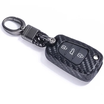 

Carbon Fiber Silicone Flip Auto Car Key Shell for Hyundai I20 I30 IX35 I35 Accent Solaris Elantra Santa Fe for Kia Cerato Ceed