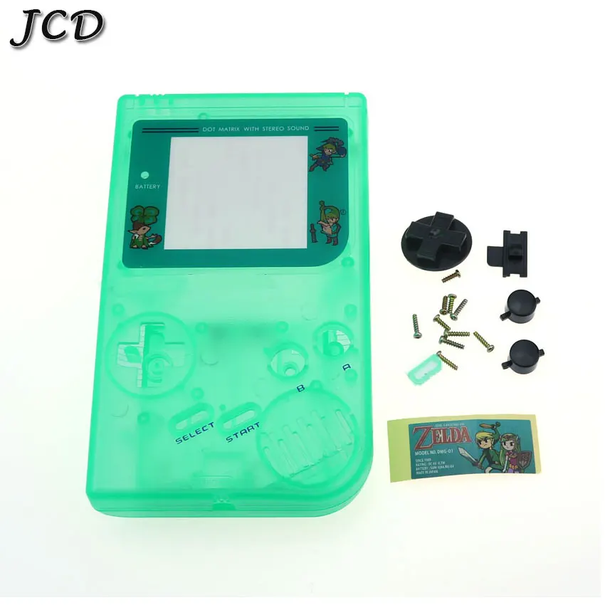 luminous green JCD для GameBoy Классическая игра Сменный Чехол пластиковый корпус крышка с кнопкой Набор для nintendo GB корпус Чехол консоль - Цвет: luminous green