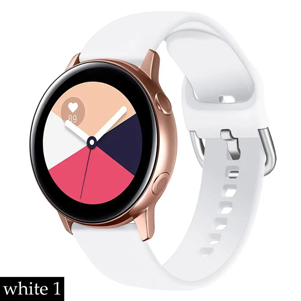 Силиконовый ремешок pulseira для samsung galaxy watch 46 мм gear s3 S2 huawei watch gt 20/22 мм galaxy watch active Ремешки для наручных часов - Цвет ремешка: white 1