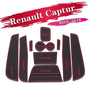 

10PCS Car Inner Gate Slot Pad Non-slip Cup Mats Anti Slip Door Groove Mat Interior Accessories For Renault Captur 2013-2019