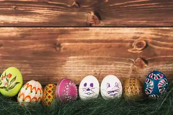 

Vinyl Custom Photography Backdrops Prop Wood Planks Easter day theme Photo Studio Background FG19607-9132589