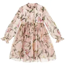 Платья с длинными рукавами и цветочным принтом для маленьких девочек