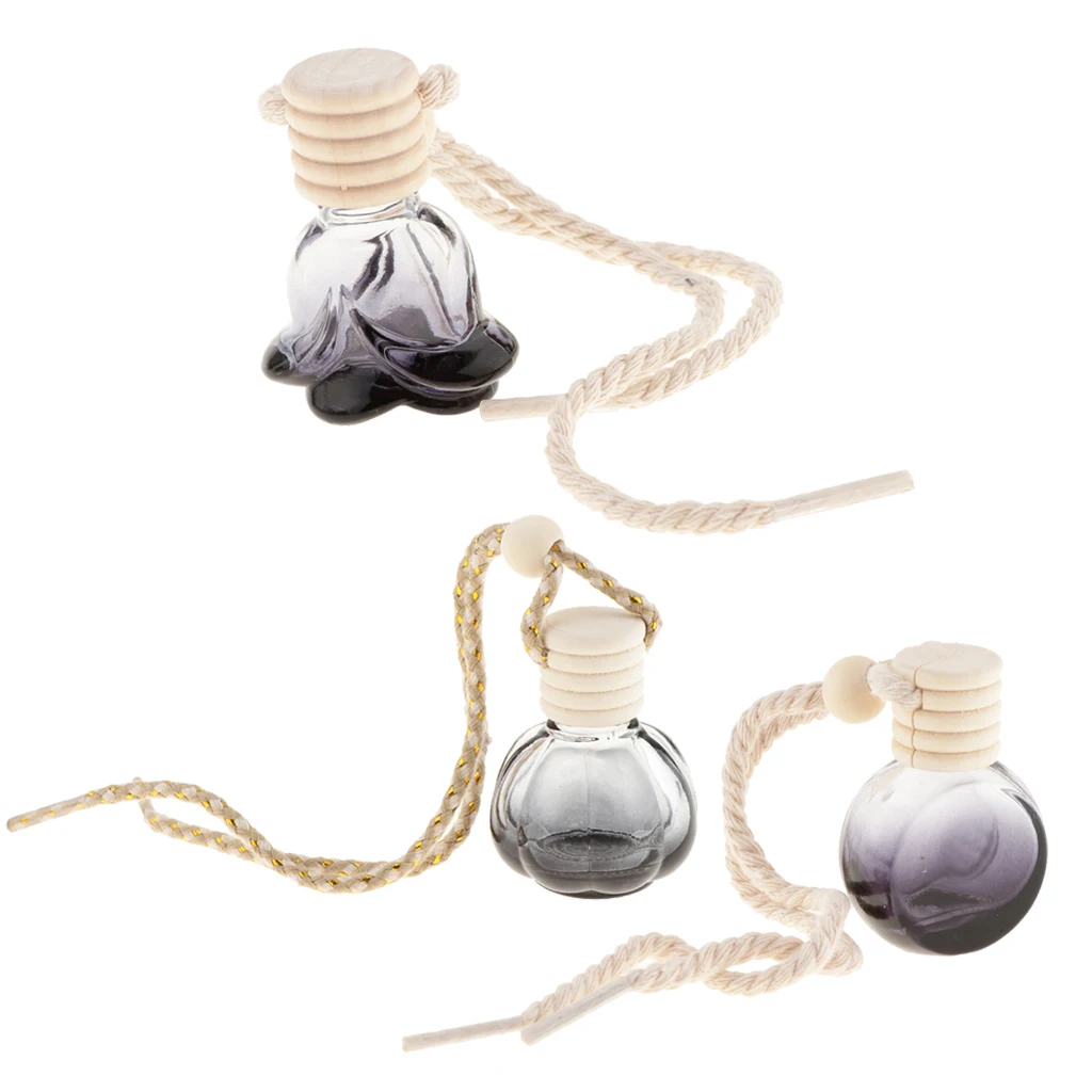 20Pcs 10ml Empty Perfume Bottle Pendant Car Hanging Ornament Home Decor Round