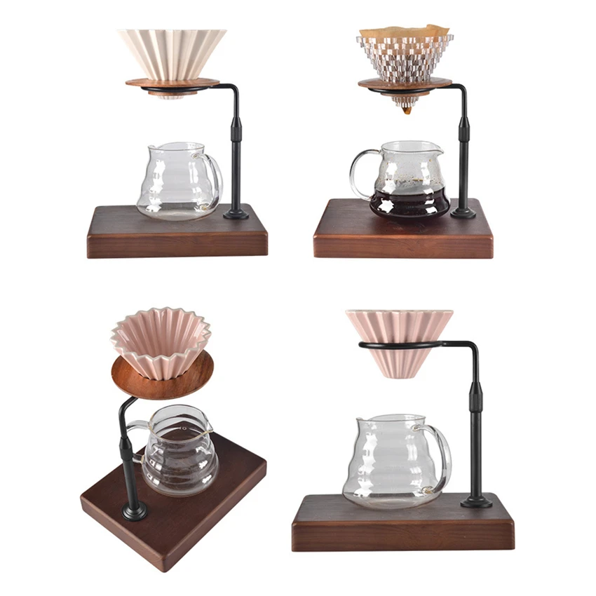 Держатель для кофейного фильтра с деревянной основой регулируемая керамическая