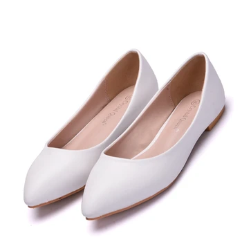 

2019 Spring & Summer New Fashionable Comfortable Women High Heels Spiky Toe Pumps White Red Large Size ShoesWorking banquet
