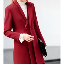 Amii минималистичное английское ветрозащитное пальто с двумя завязками на лацкане зимнее новое длинное тонкое шерстяное пальто