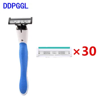 

DDPGGL 1 Holder 30 Blades Men Disposable Razor 3 Layer Shaver Razor Blade Replaceable Blade Stainless Steel Shaving Head