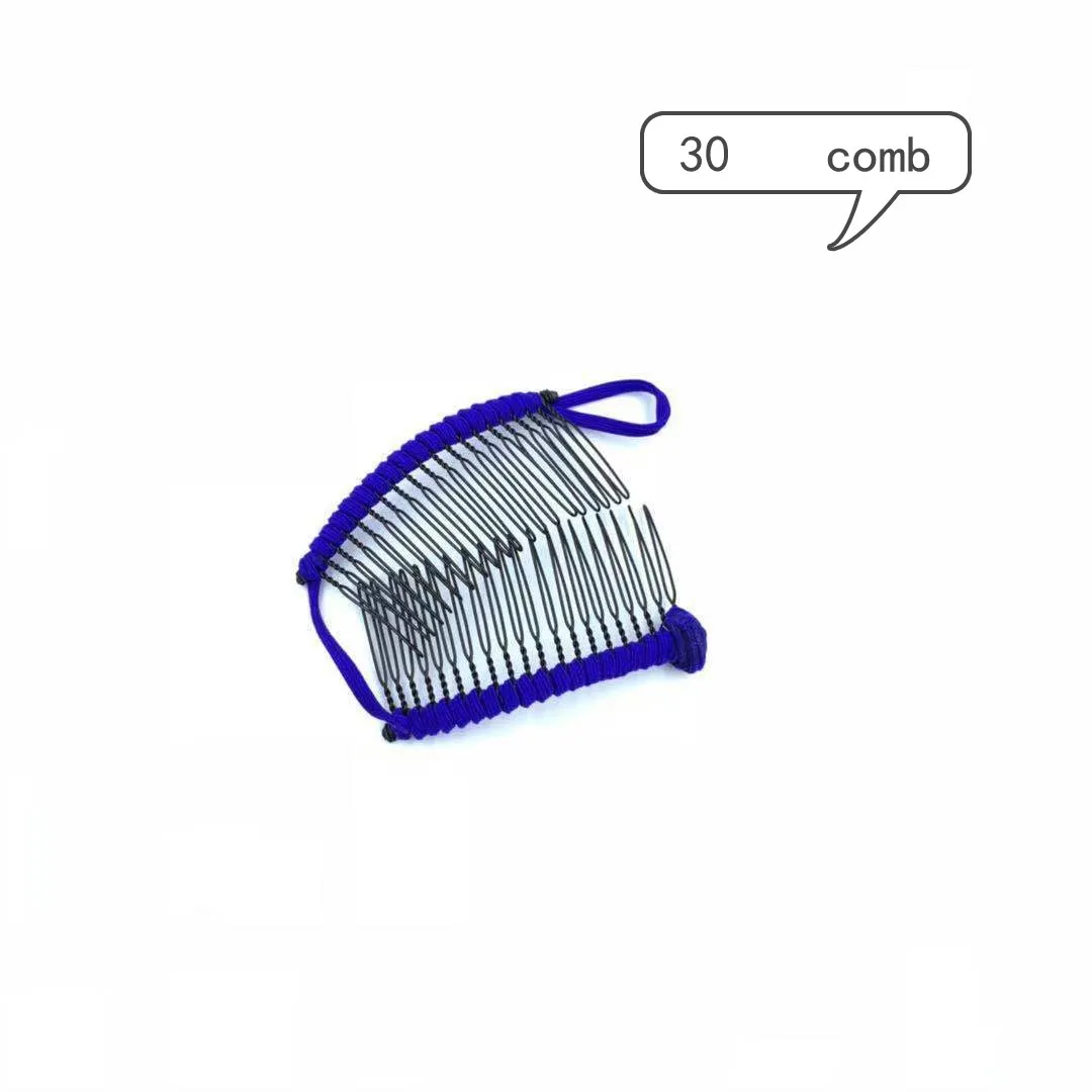 Royal blue 30 1 шт. Винтажная заколка для волос в форме банана Женская ленивая расческа для волос винтажные растягивающиеся аксессуары для волос Новое поступление рождественские аксессуары для волос - Цвет: Royal blue 30