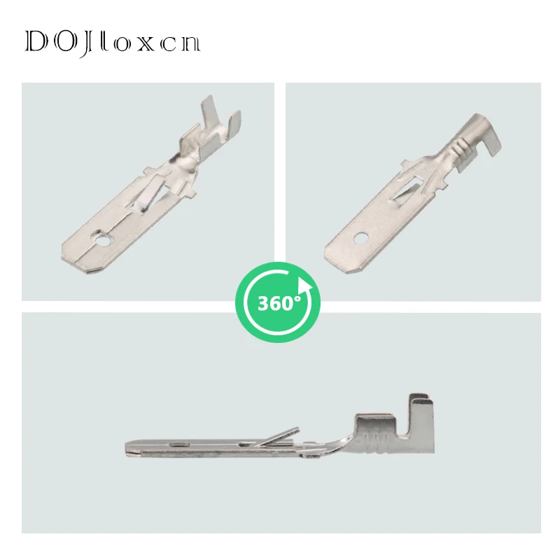 황동 주석 도금 암수 크림프 터미널, 황동 와이어 커넥터, 자동차 릴레이 DJ623-E6.3A/DJ612-6.3B, 6.3mm