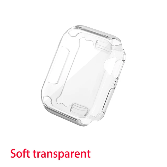 Glass+Cases For Apple Watch Series SE 654321 44mm 40mm Smart iWatch 42mm 38mm 360 Full Bumper Screen Protector+Cover Accessories Soft transparent