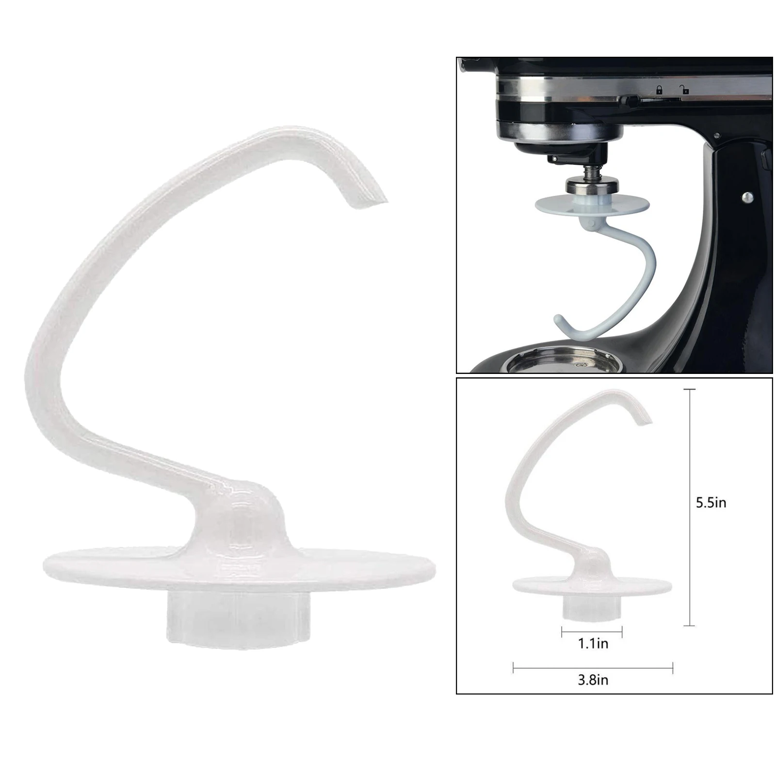Aluminum K45DH C Dough Hook Replacement Exact for Kitchen-Aid K5SS KSM5 KP50P KPM5 KSM50P KSMC50S KPM50 4.5-5 QT