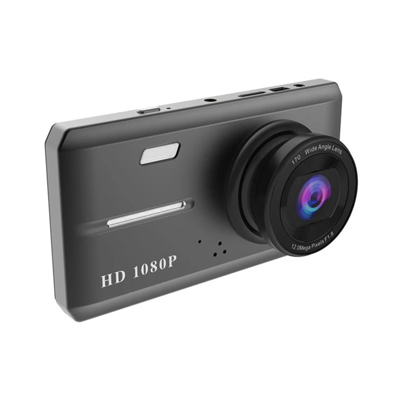 4," 1080 P 170 градусов с двумя объективами сенсорный экран камера для машины DVR видеорегистратор Передняя Задняя Авто рекордер ночного видения вождения рекордер