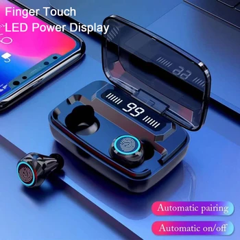 

Wireless Earphones Bluetooth V5.0 Wireless Bluetooth In-Ear earbuds LED Display 1200mAh Power Bank Headsets With Microphone