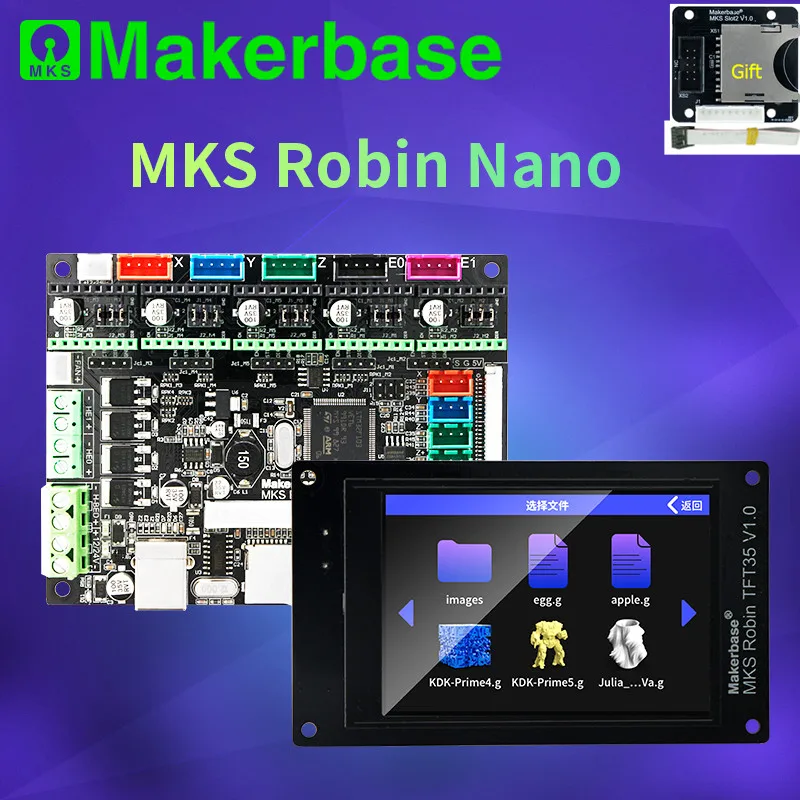 Makerbase MKS Robin Nano 32Bit Control Board 3D Printer DIY parts TFT3 5 touch screen wifi