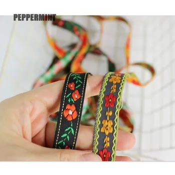 

2 Yards 1.5cm Floral Ribbon Jacquard Trim Embroidery Lace DIY Clothes Bag Accessories Embroidered Fabric