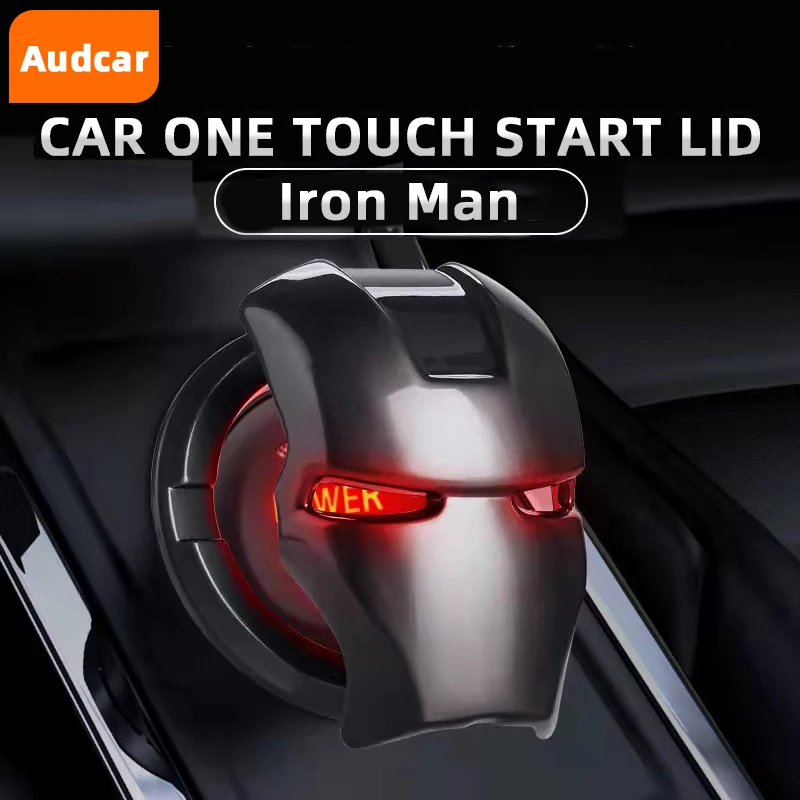 Iron Man One Touch Start Button Protection Cover Paste Automobile