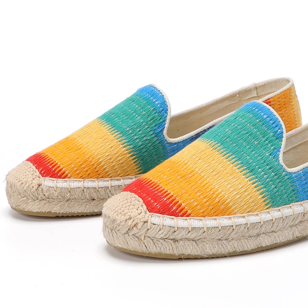 2021 Zapatillas Mujer Sale Ballet Flats Canvas Slip-on Casual Round Toe Sapatos Tienda Soludos Espadrilles Shoes Platform Size 3