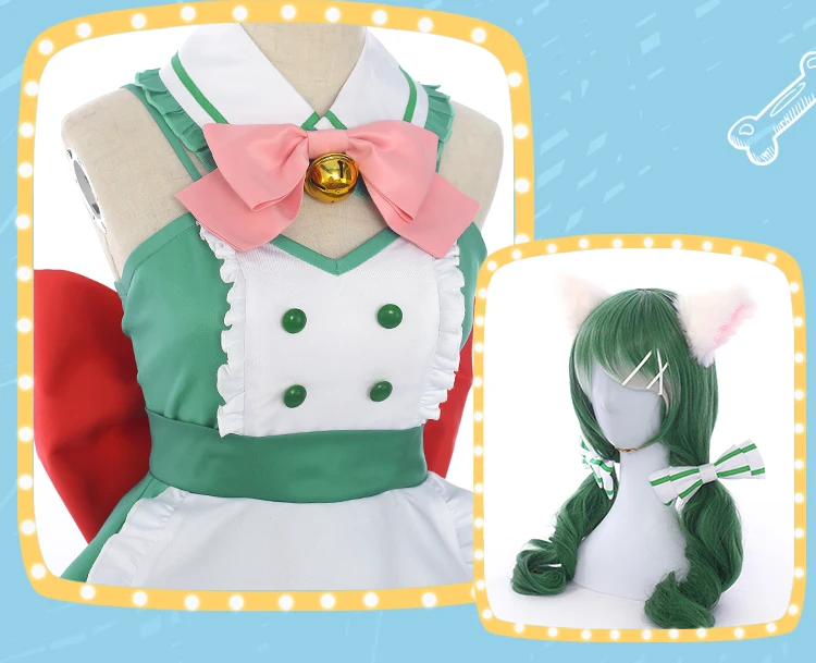 My Hero Academia Deku Maid Cat Costume – Izuku Midoriya Anime Cosplay Dress for Women – Cafe Shop Outfit image 5