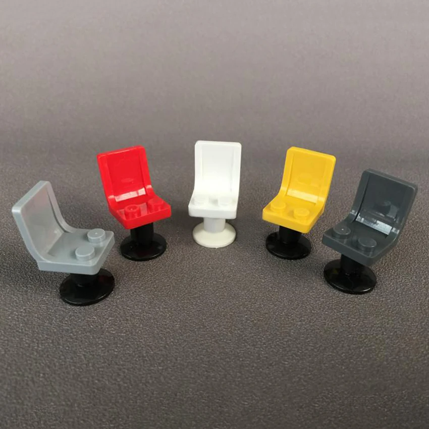 

5Pcs/set Chairs Block Swivel Chair Building Blocks MOC Office Home Figures Accessories Model Bricks Kits DIY Toys For Children