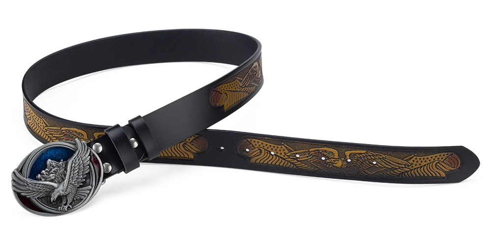 Spread Your Wings And Fly Eagle Buckle Genuine Leather Belt For Man