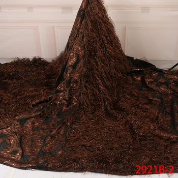 

2019 New Design Jacquard Lace Fabric French Nigerian Laces Fabric High Quality Brocade Lace Fabric For Party Dresses GD2921B-2