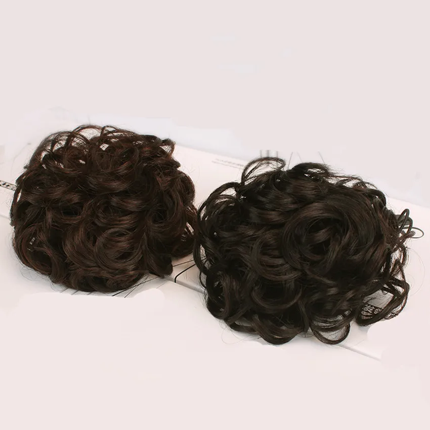 Человеческие волосы пучок для наращивания на шнурке шиньоны волосы кусок парик волнистые кудрявые грязные волосы не Реми бразильский коричневый цвет