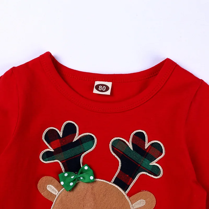 Kids Clothes New Christmas Girls Suit Children's Long-sleeved Shirt+flared Pants Set My first christmas outfit baby Cloth