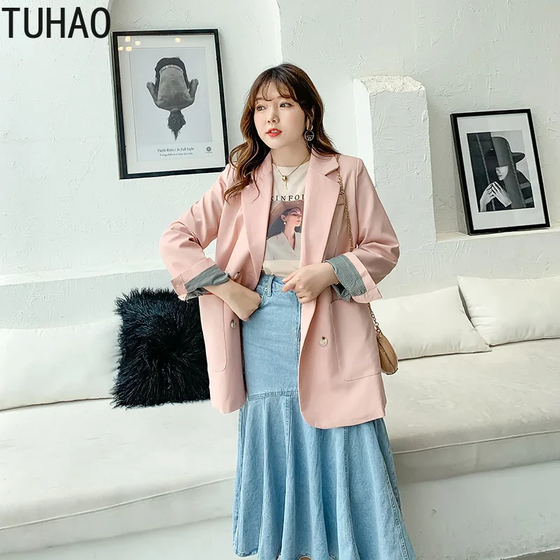 TUHAO 4XL 3XL большой размер Формальная деловая куртка для женщин Рабочая одежда офис леди элегантный женский Блейзер Пальто размера плюс одежда WM1