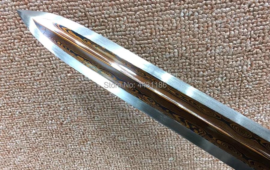 Folded Red Pattern Steel Sharp Chinese KungFu Dao Sword WuShu Han Jian Saber Dragon Theme Home Decoration Real Knife Swords