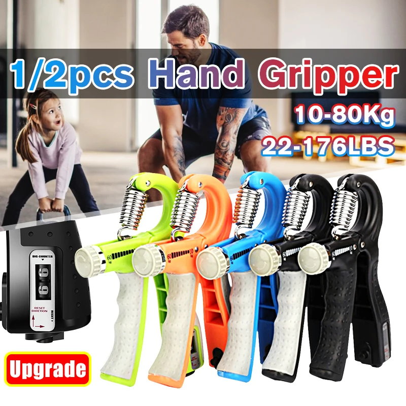 10 80Kg /50LB Adjustable Heavy Gripper Fitness Hand Exerciser Grip Wrist Increase Strength