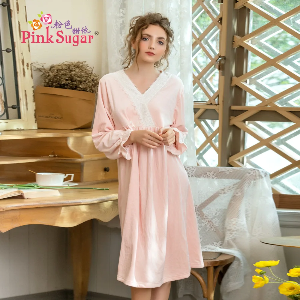 

Japanese Style Nightgown Women's Spring And Autumn New Style Long Sleeve Flannel Tracksuit New Products-Outer Wear Casual Kimono