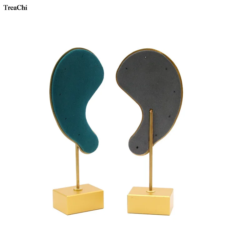 Soporte de exhibición de pendientes de microfibra multicolor, Clip para oreja en forma de oreja, organizador para presentación de joyas