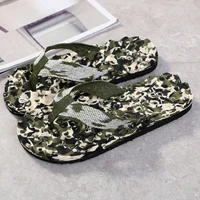 Summer Camouflage Flip Flops Shoes Sandals Slipper Indoor Outdoor Leather Womens Mens Slippers Beach Shoes Flip-flops Non Slip - Цвет: Светло-зеленый