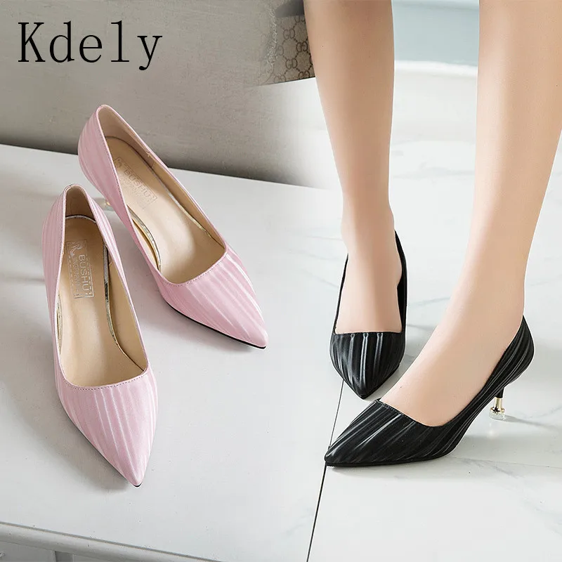 

Hot Selling Women Shoes Pointed Toe Pumps Patent Leather Dress High Heels Boat Shoes Shadow Wedding Shoes Zapatos Muje