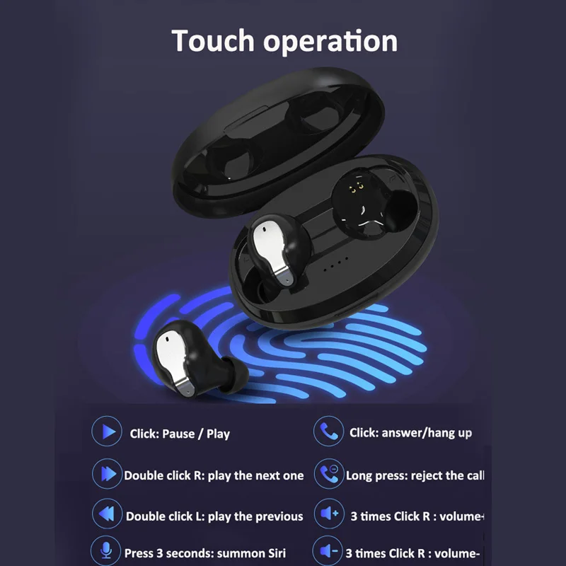 Sovawin TWS, Bluetooth 5,0, наушники, беспроводные наушники, Handsfree, сенсорное управление, Bluetooth, двусторонняя стереогарнитура, 420 мА/ч, внешний аккумулятор