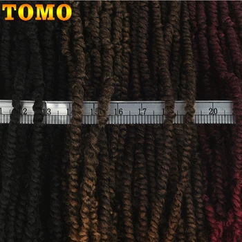 TOMO Passion Twist Crochet Hair 18 Inch Pre-looped Synthetic Crochet Braids Hair Extensions Ombre Braiding Hair Black Brown Red 4