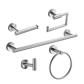 

Stainless Steel Bathroom Organizer Roll Paper Holder Towel Bar Hook Towel Ring Storage Rack Hardware Set Bathroom Accessories