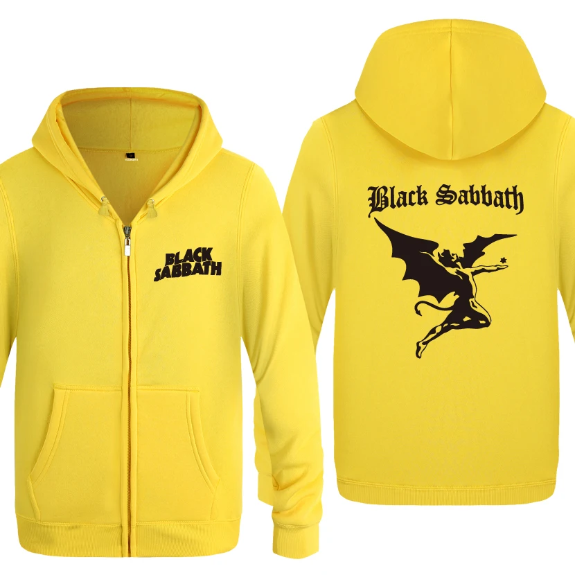 HUAY HET Black Sabbath рок группа толстовки для мужчин мужская молния с капюшоном флисовые толстовки кардиганы - Цвет: HUAY HET