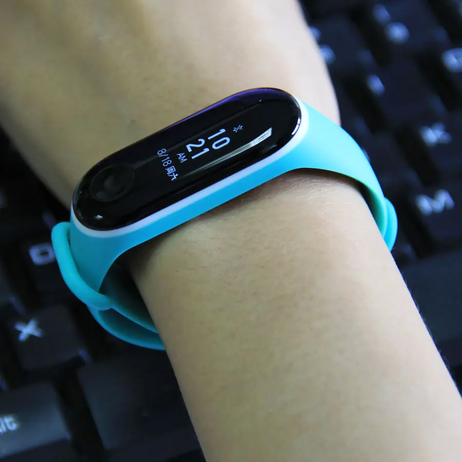 Ремешок для Xiaomi Mi Band 4 3 Силиконовый Браслет замена MiBand запястье двойной цвет ТПУ