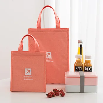 

Portable Lunch Bag Bento Pouch Picnic Tote Thermal Insulated Lunch Box Waterproof Cooler Bag Large Capacity Grocery Handbag